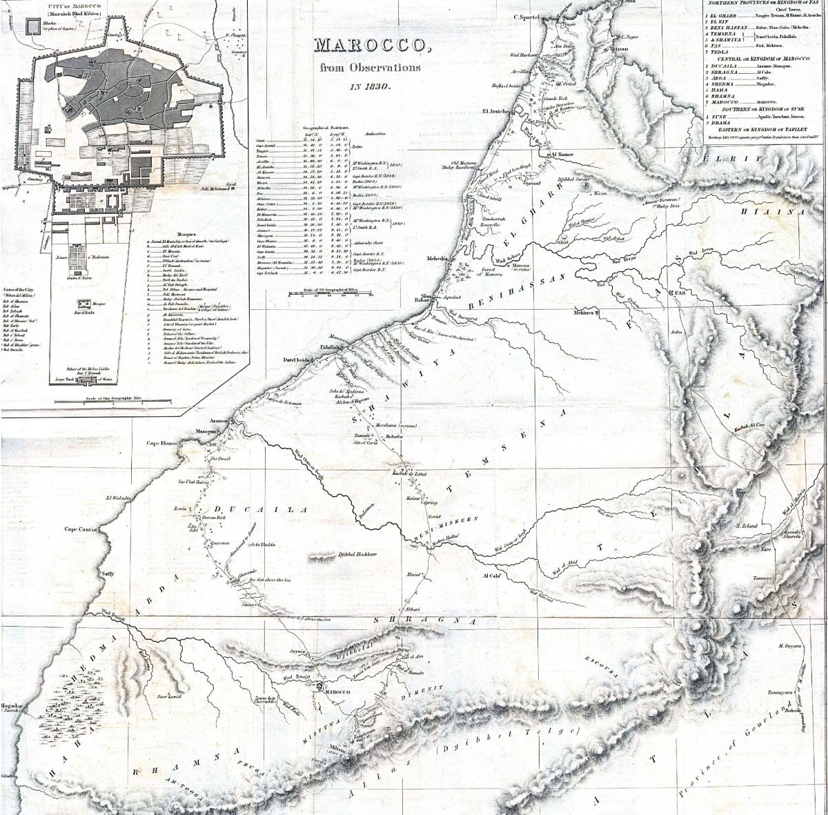 Historical map of Morocco