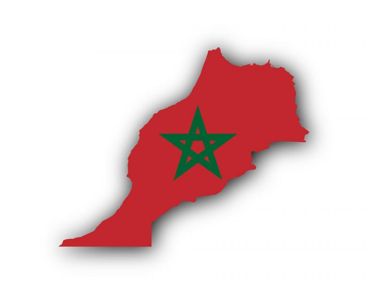 Map of Morocco flag