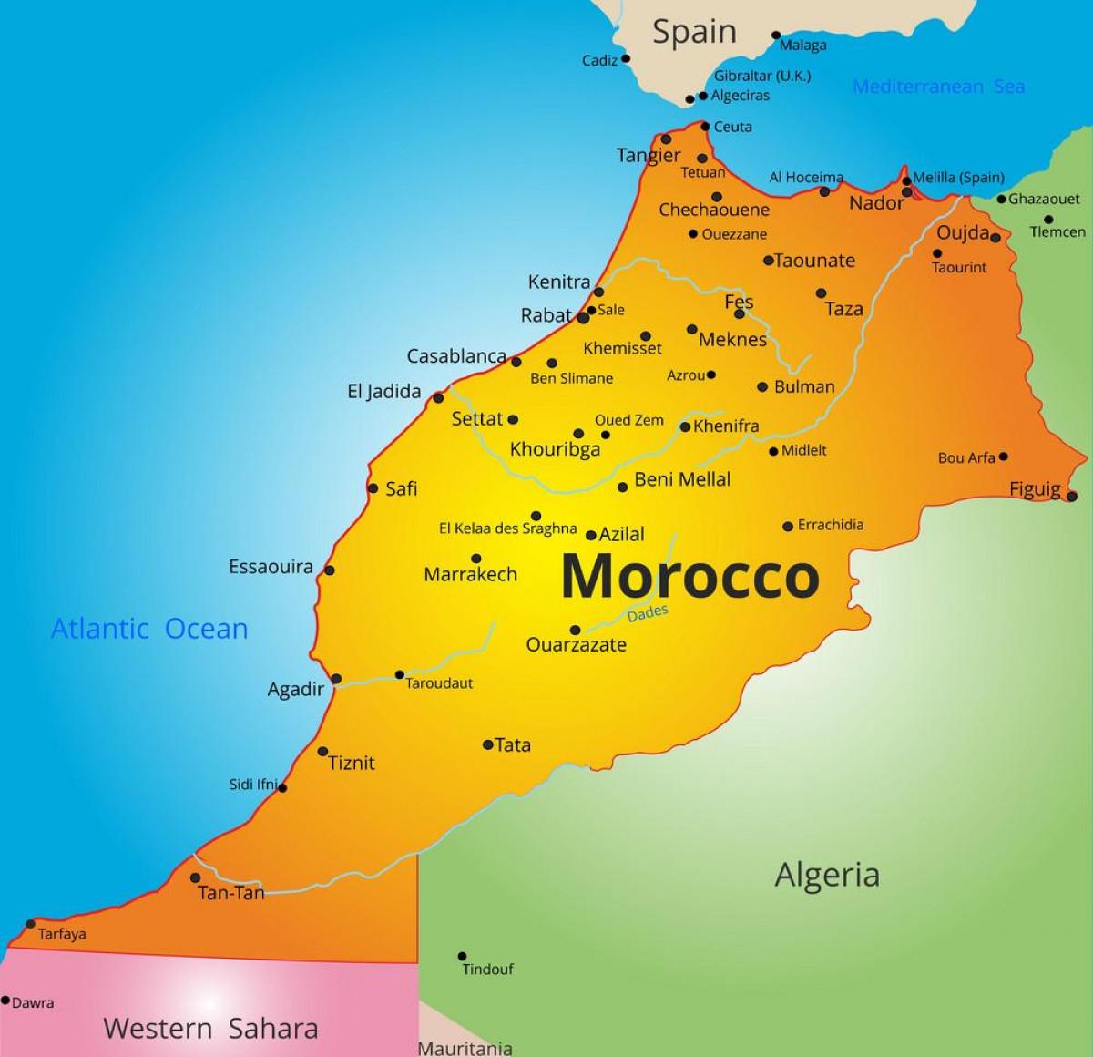 Map of the country Morocco