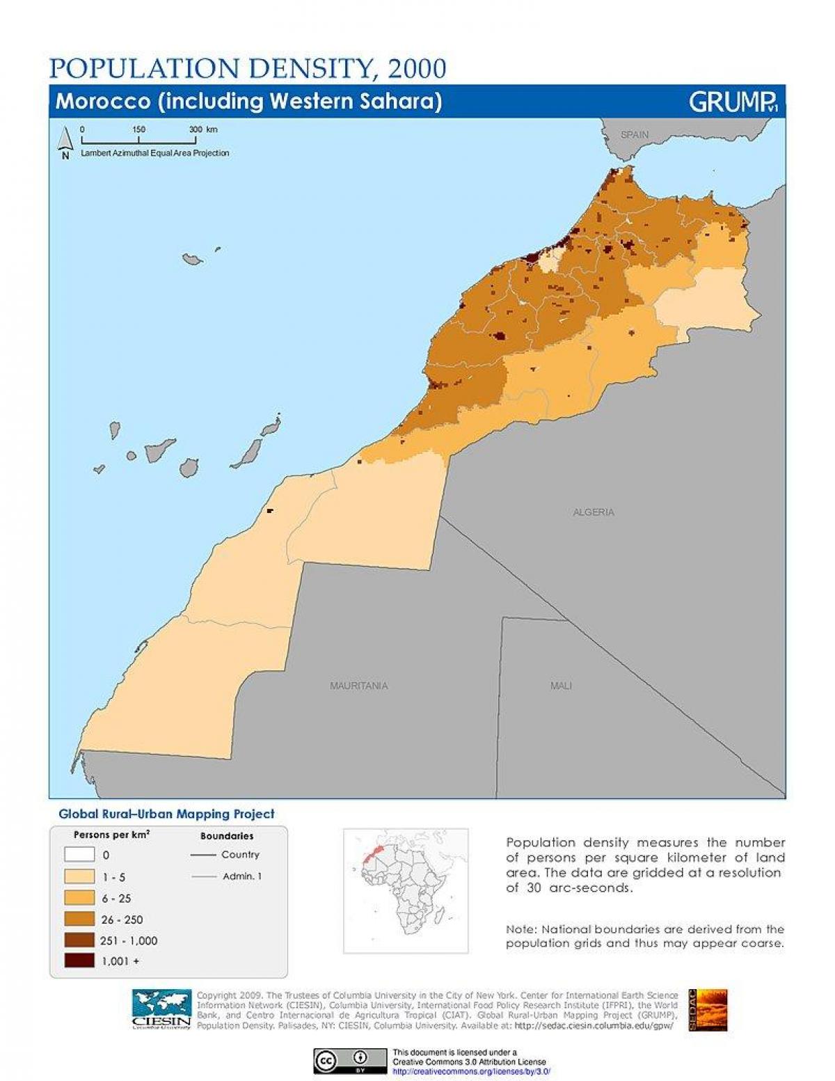 Morocco density map