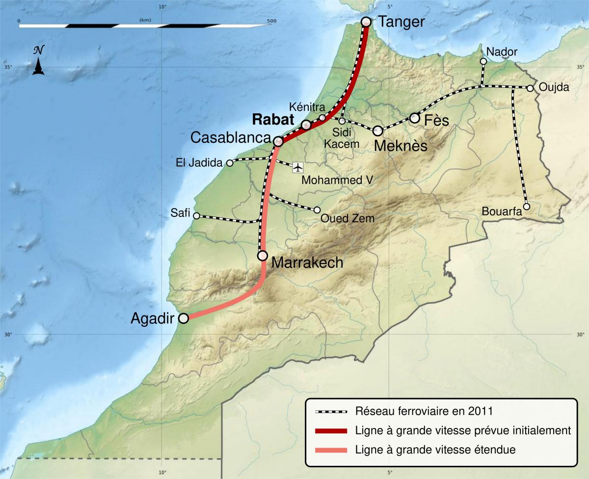 Morocco train lines map