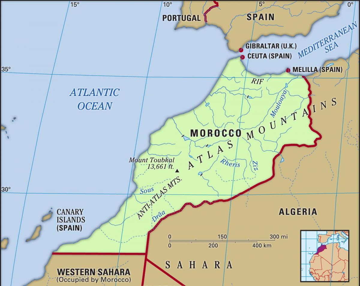 Rivers in Morocco map