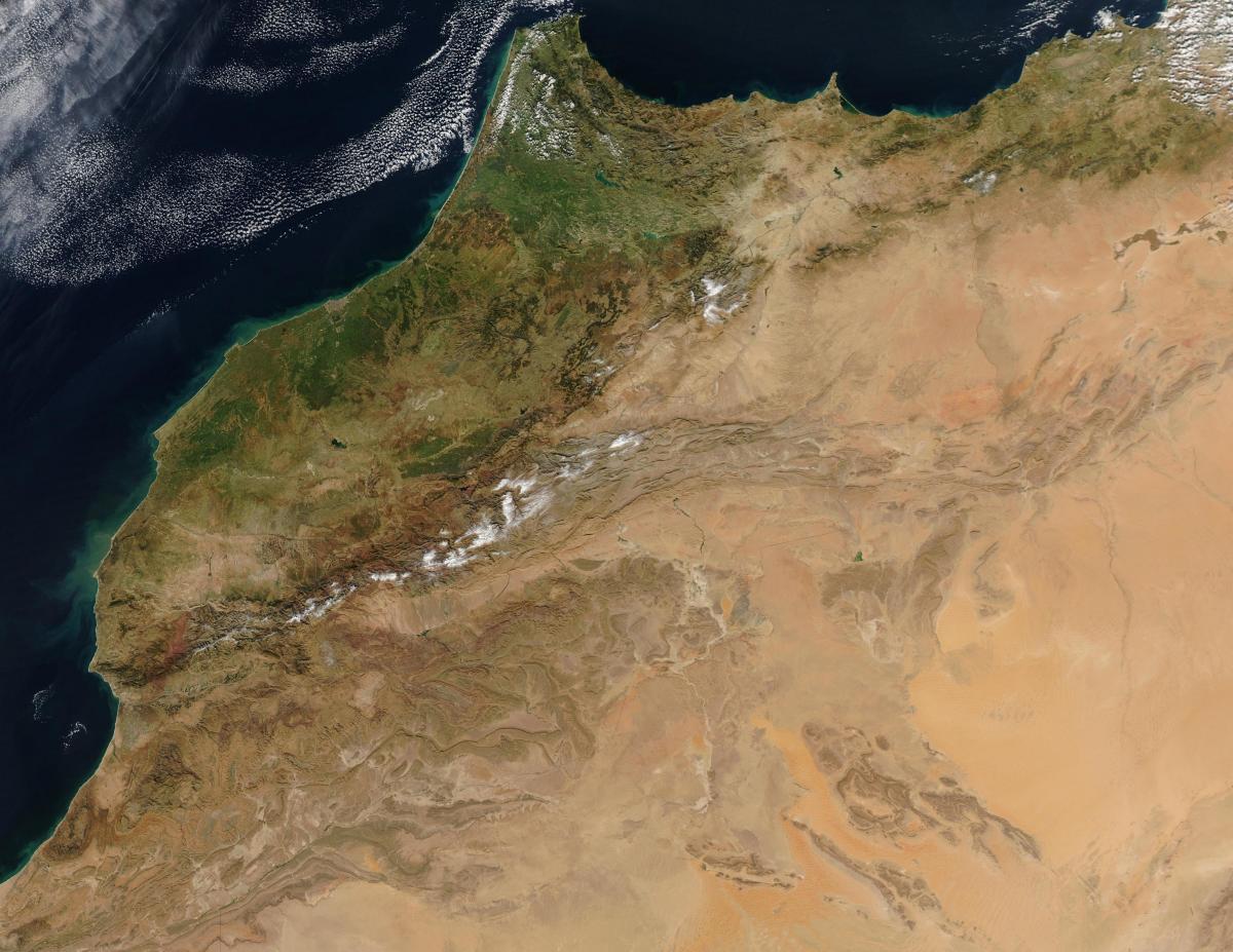 Morocco sky view map