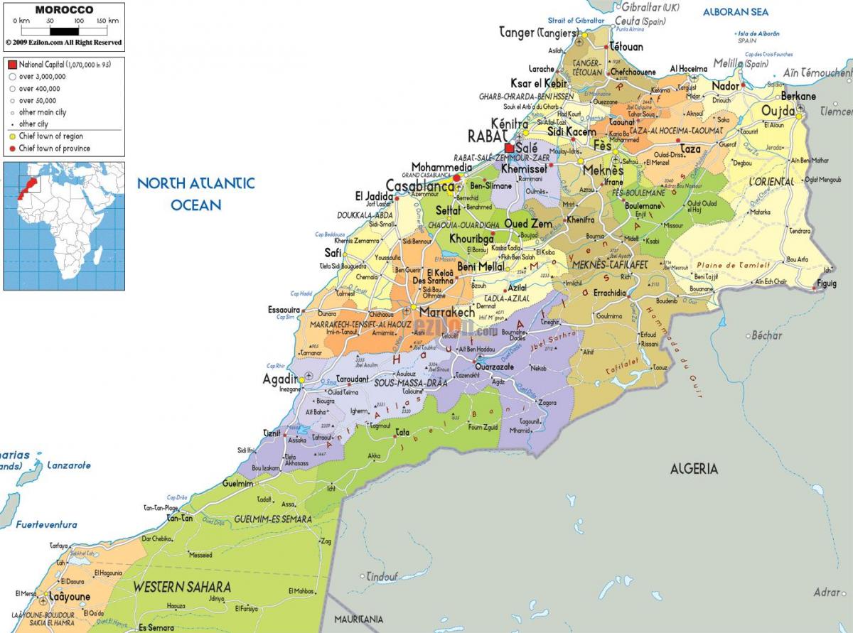 Morocco state map